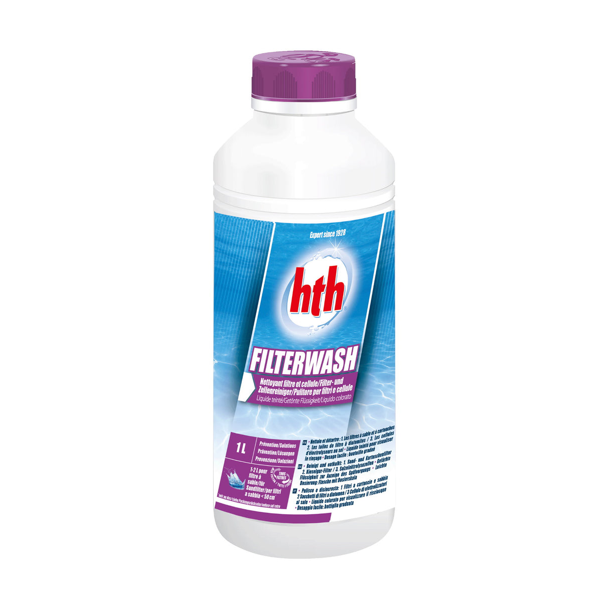 1 l - hth® FILTERWASH (nettoyant pour filtres + nettoyant pour cellules d'électrolyse au sel)