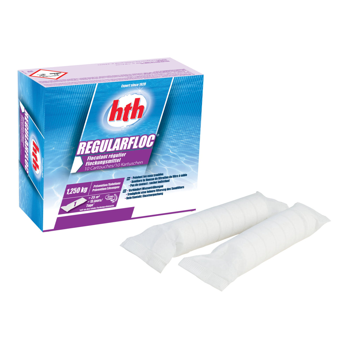 1,25 kg - hth® REGULARFLOC® FLOCKUNGSMITTEL KARTUSCHEN (10x125g)