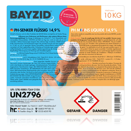 10 kg BAYZID® pH Minus flüssig