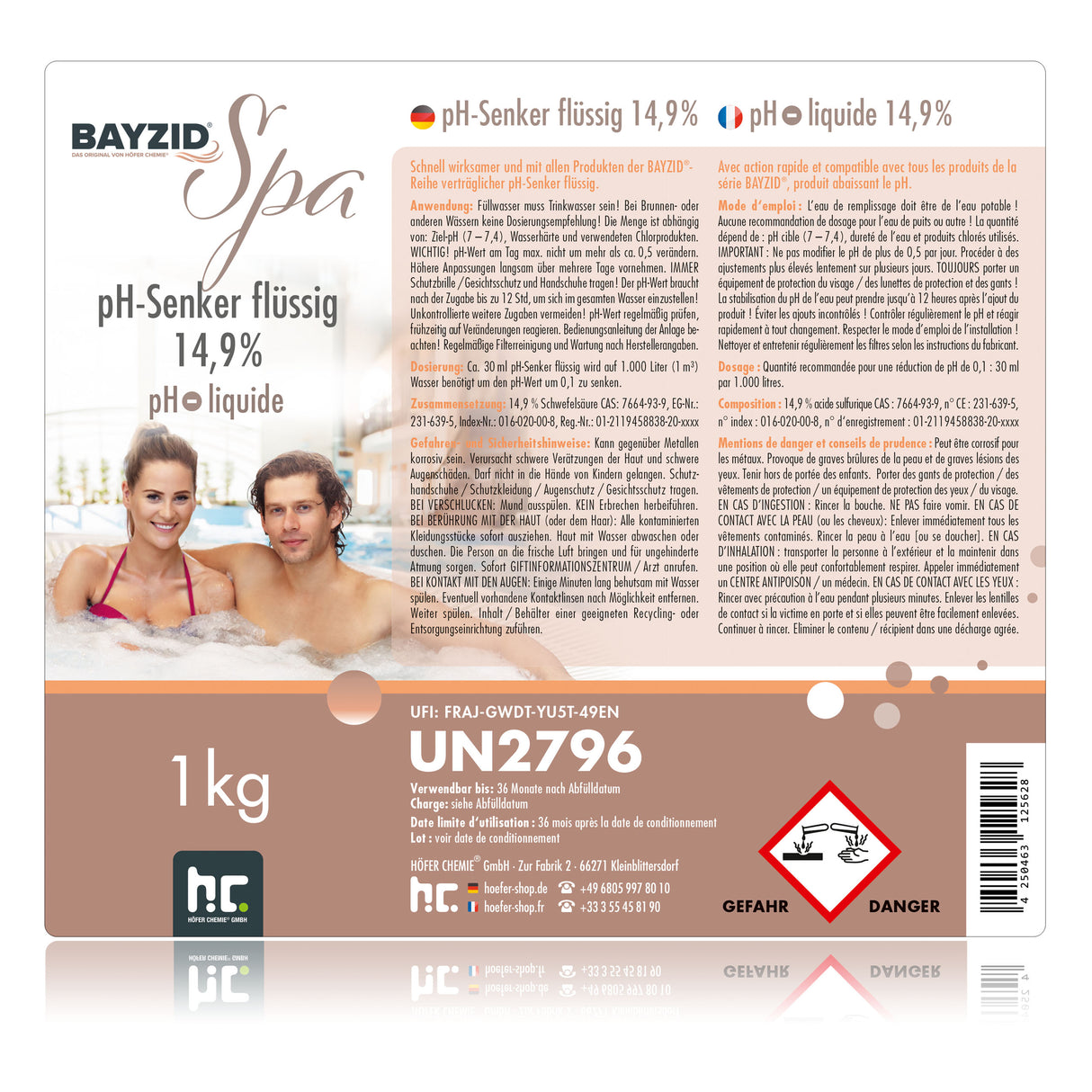 1 kg BAYZID® SPA pH moins liquide