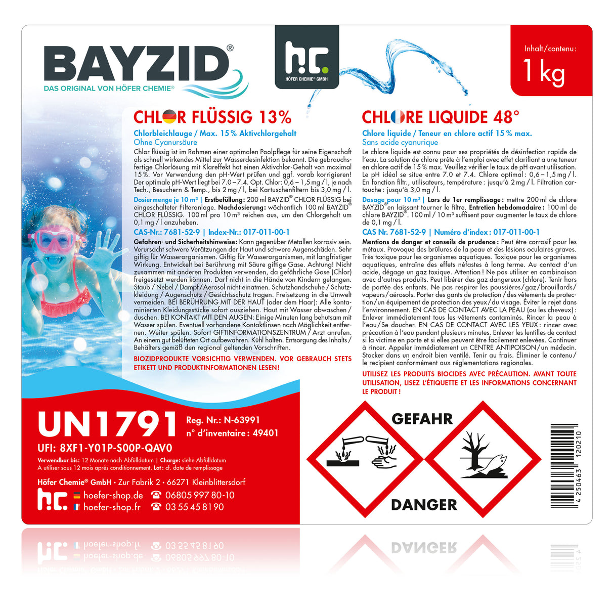 1 kg BAYZID® Chlor 13% flüssig