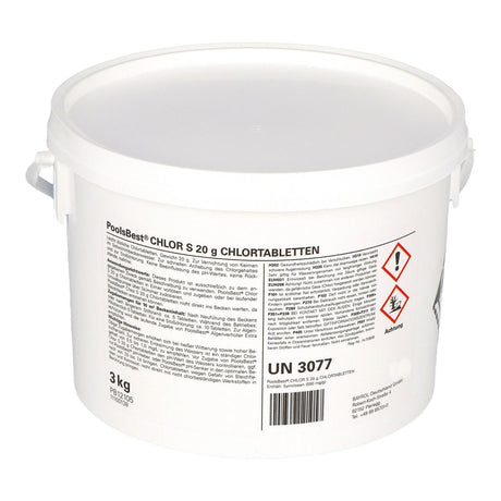 3 kg - PoolsBest® Chlortabs S 20g - rapidement soluble