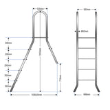 Hochbeckenleiter Edelstahl CLASSIC 120/40 mit 1 x 4 und 1 x 1 Stufe - B-Ware