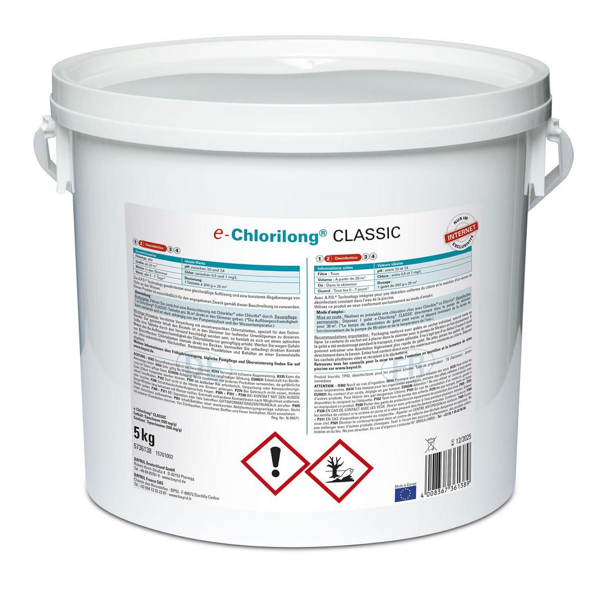 5 kg - BAYROL e-Chlorilong® CLASSIC 200 g Tabletten