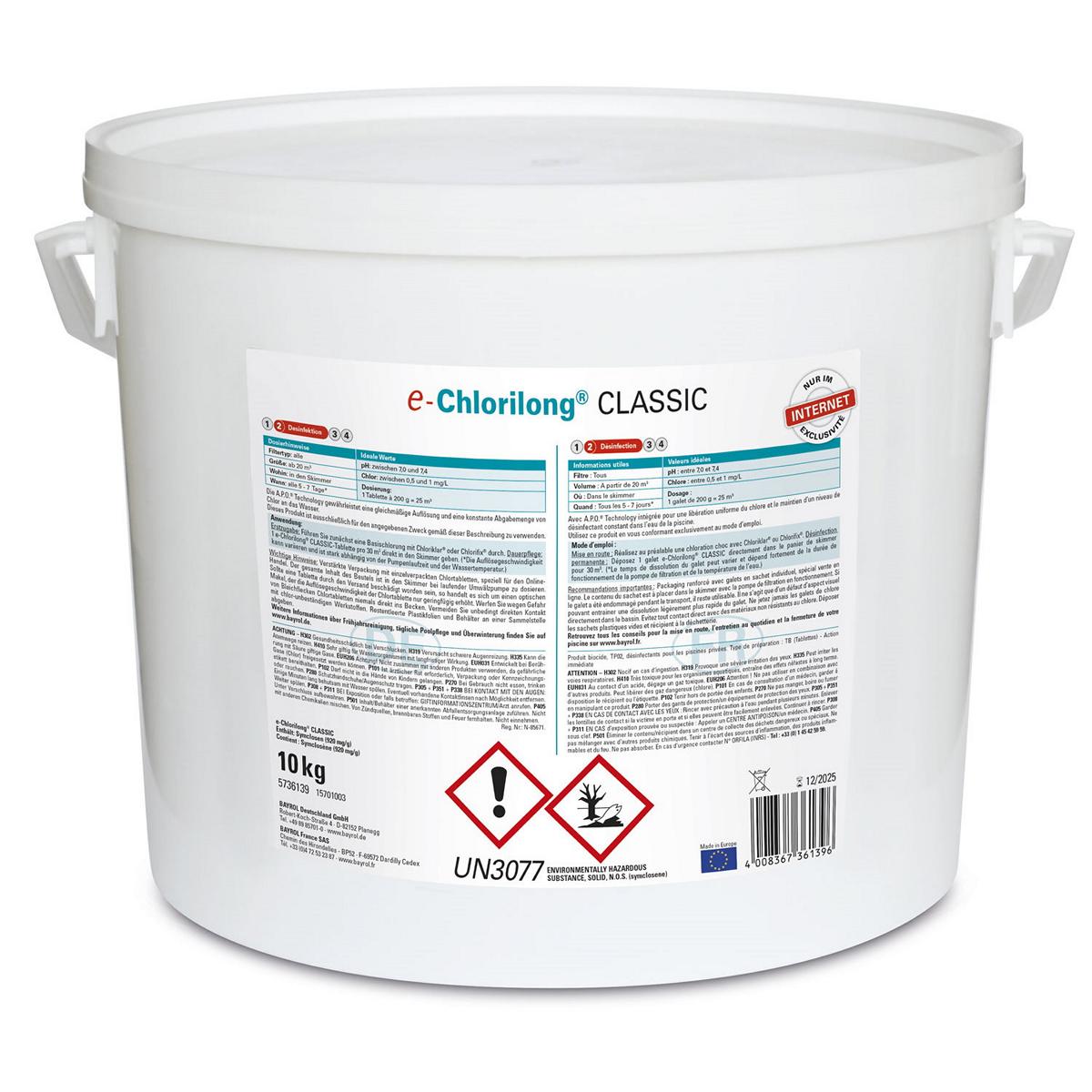 10 kg - BAYROL e-Chlorilong® CLASSIC 200 g Tabletten