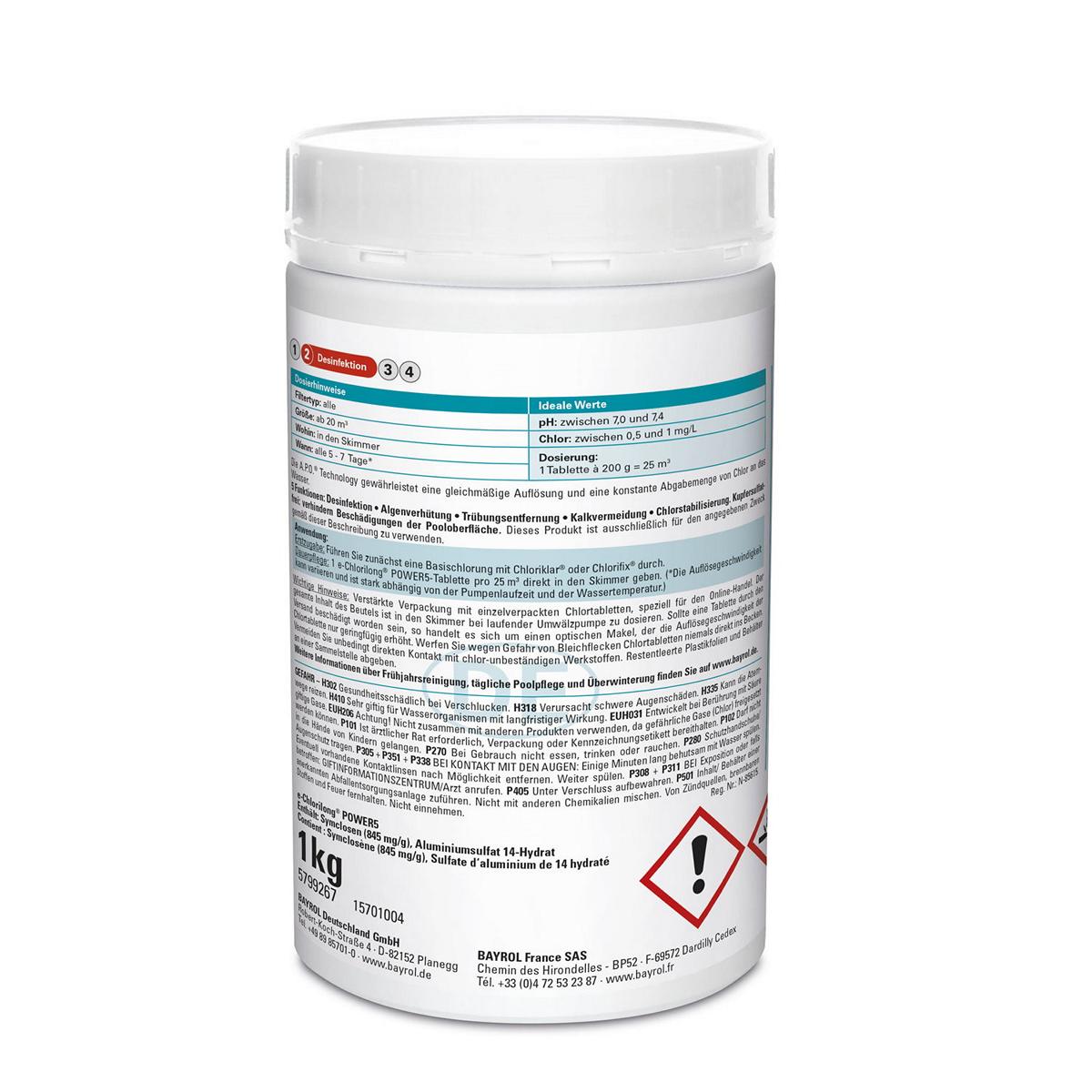 1 kg - BAYROL e-Chlorilong® POWER 5  200 g Tabletten