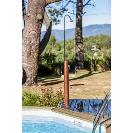 Douche solaire GRE PVC 9 litres aspect bois