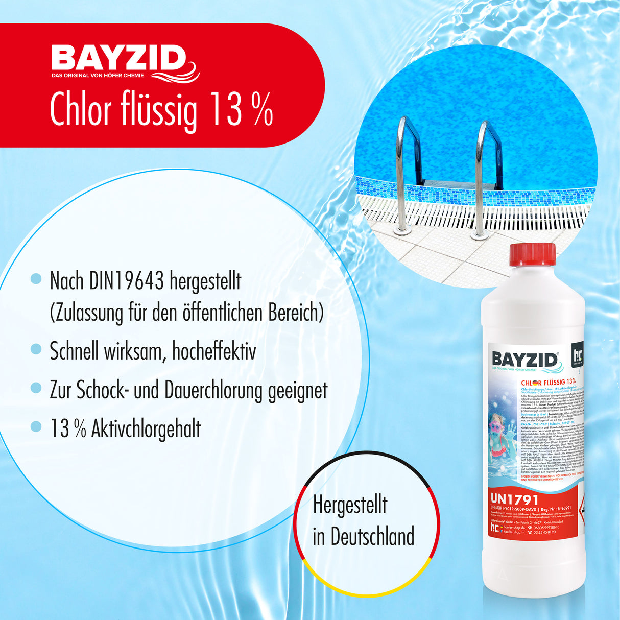 1 kg de BAYZID® Chlore 13% liquide