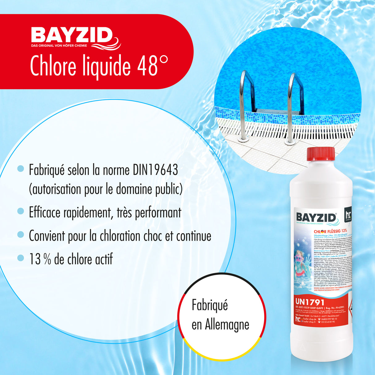 1 kg de BAYZID® Chlore 13% liquide