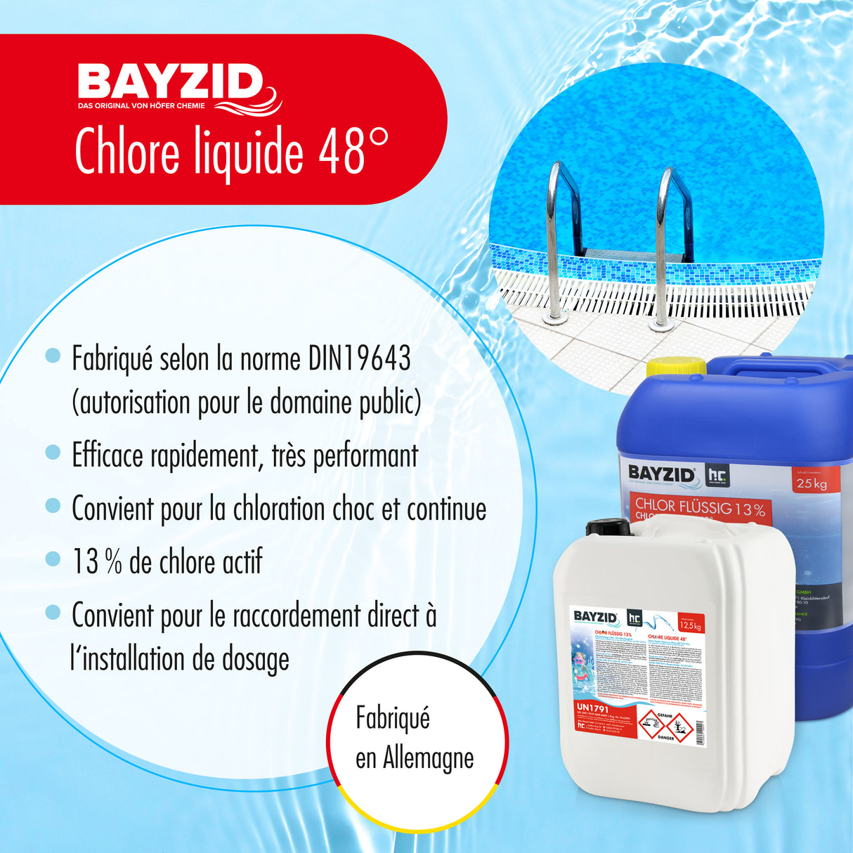 12,5 kg BAYZID® Chlore 13% liquide