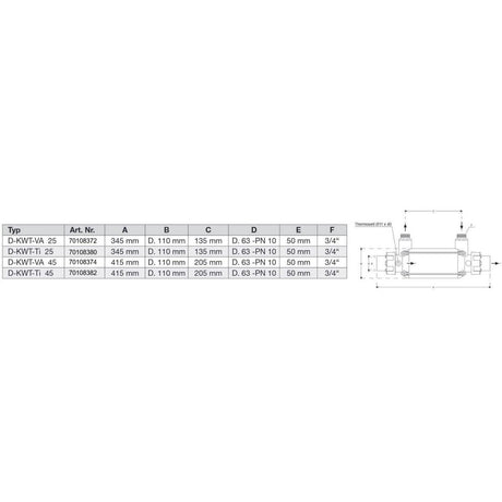 Échangeur de chaleur Dapra KWT V4A - 25 - 28 kW