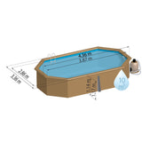 GRE Pool Komplettset aus Echtholz Grenade 2 Oval 436 x 336 x 117 cm