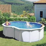 Ensemble piscine GRE huit formes aspect acier Varadero OMEGA 500 x 340 x 120 cm