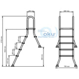 Hochbeckenleiter HIGHLIGHT 150/40 mit 1 x 5 und 1 x 1 Stufe V2A Edelstahl