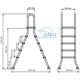 Hochbeckenleiter HIGHLIGHT 150/150 - 2 x 5 Stufen V2A Edelstahl