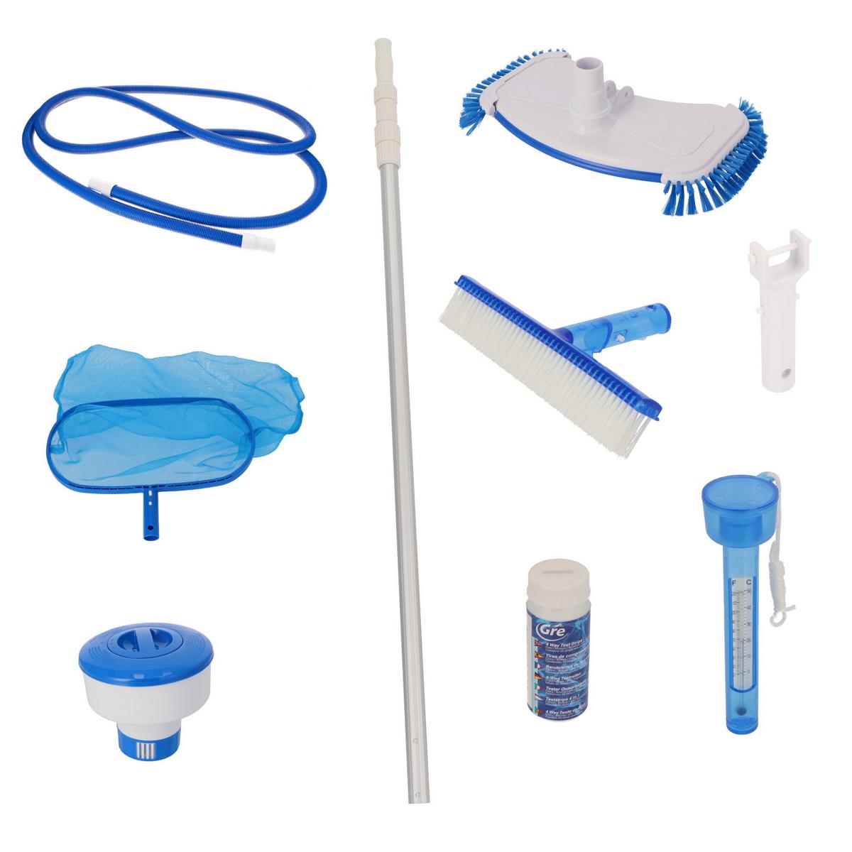 GRE Pool-Reinigungsset - Set III - 9 in 1