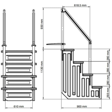 GRE Pooltreppe "EasyAccess" für Einbaubecken