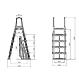 GRE Premium Sicherheitsleiter aus HDPE für Aufstellpools - für Beckenhöhe 120cm - 132cm