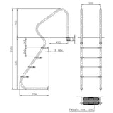 Treppe V4A kurz de luxe 4-stufig