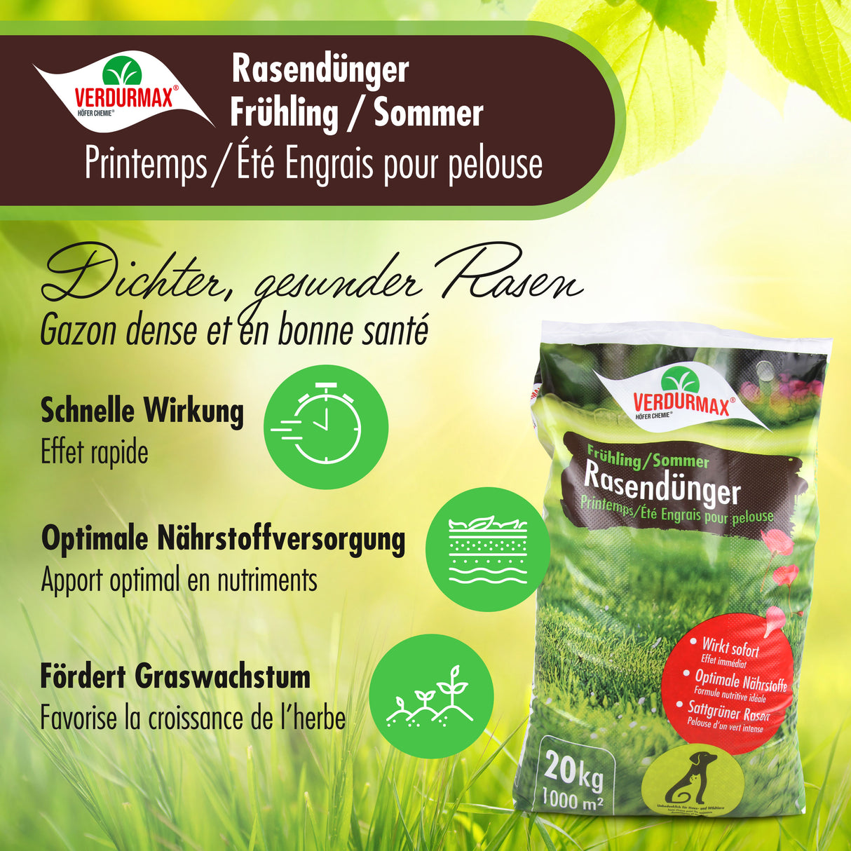 20 kg VERDURMAX® Rasendünger Frühling / Sommer