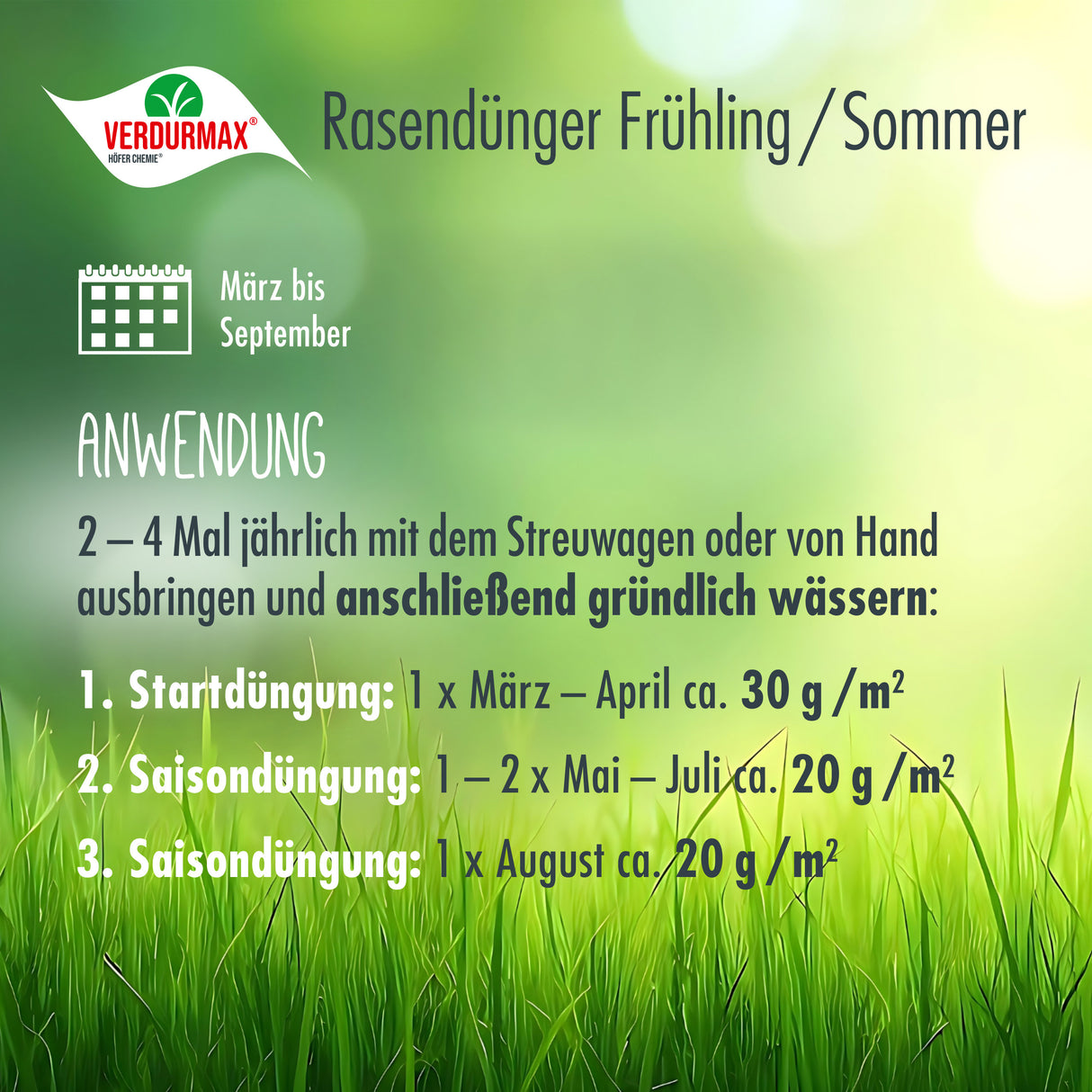 20 kg VERDURMAX® Rasendünger Frühling / Sommer