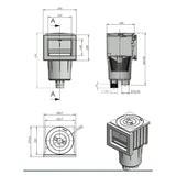 Einbauskimmer SPS 250 für Styropor-Steinbecken