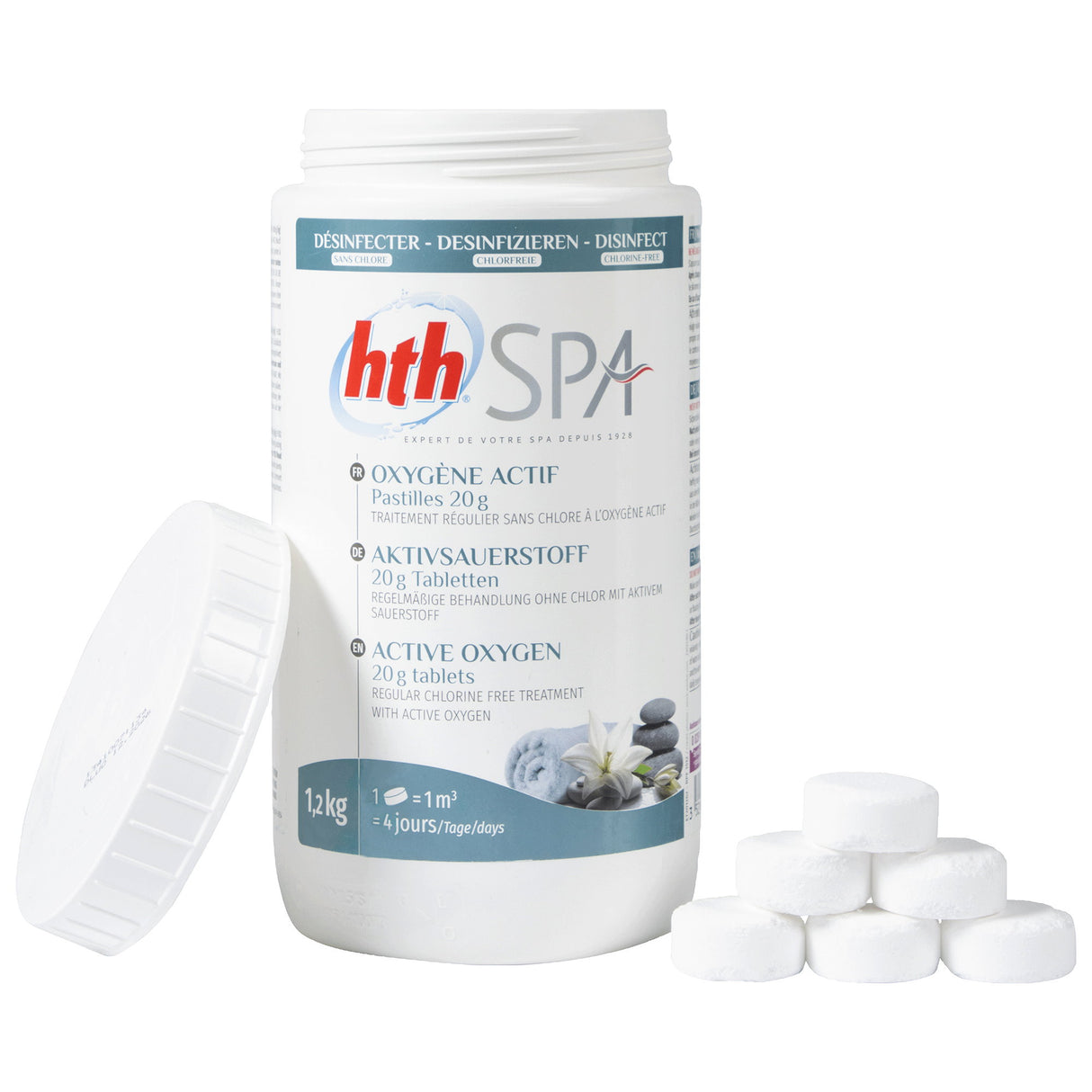 1,2 kg - hth® Spa AKTIVSAUERSTOFFTABLETTEN 20g