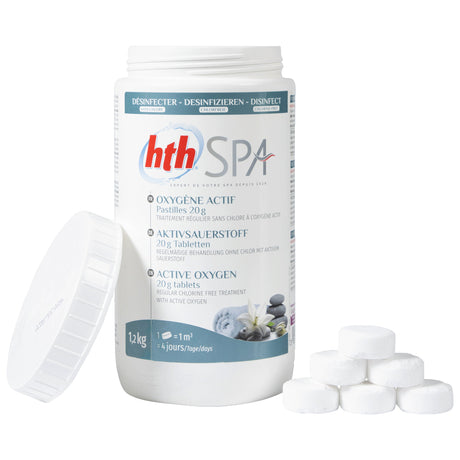 1,2 kg - hth® Spa COMPRIMÉS D'OXYGÈNE ACTIF 20g