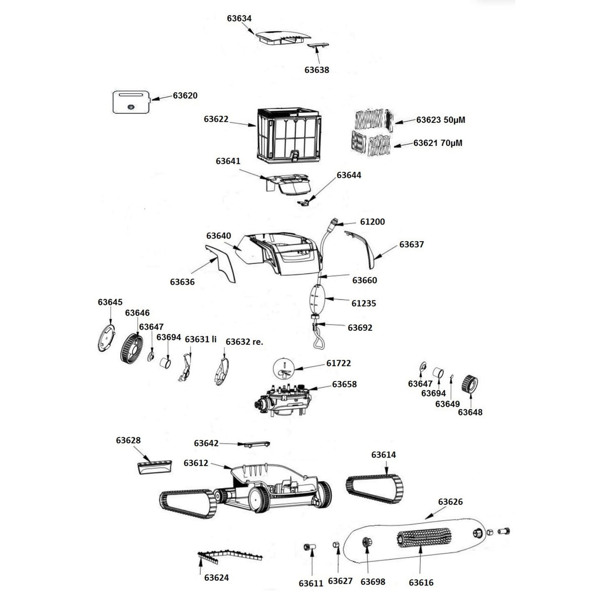 Fermeture pour couvercle de filtre pour Dolphin E20, E25