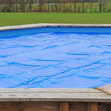 Bâche solaire GRE 400µm pour piscine ovale en bois véritable Canelle