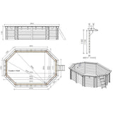 OKU Holzpool-Set EMOTION-FUN Oval 486 cm x 336 cm - Höhe 120 cm