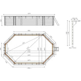 OKU Holzpool-Set EMOTION-FUN Oval 657 cm x 407 cm - Höhe 120 cm