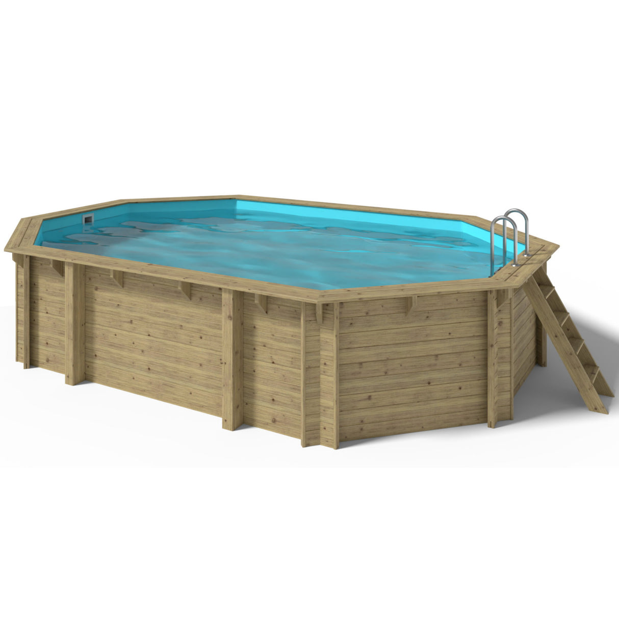 OKU Holzpool-Set EMOTION-FUN Oval 657 cm x 457 cm - Höhe 131 cm