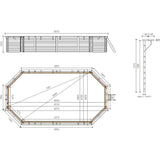 OKU Holzpool-Set EMOTION-FUN Oval 857 cm x 457 cm - Höhe 131 cm