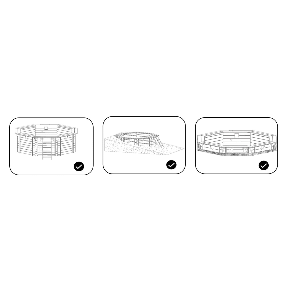 OKU Holzpool-Set EMOTION-FUN Rund 510 cm - Höhe 120 cm