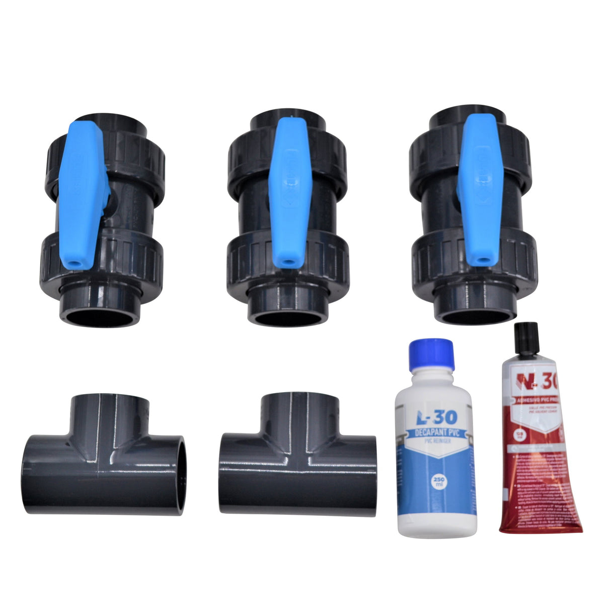 Kit bypass piscine pour tuyauterie PVC Ø 50 mm