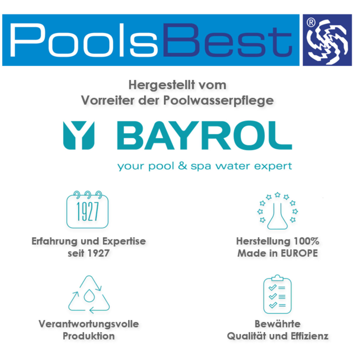 1 kg - PoolsBest® Chlor L 200g Tabletten 92% Aktivchlor langsamlöslich