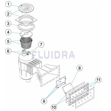 Kit cadre à bride pour écumeur Astral à large bouche 17,5 litres