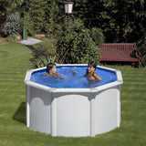 Ensemble piscine ronde GRE aspect acier Fidji Ø 240 x 120 cm 