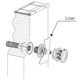 Wanddurchführung ABS für Multiflow Einlaufdüse 50mm Klebemuffe auf  2" AG für Folienbecken