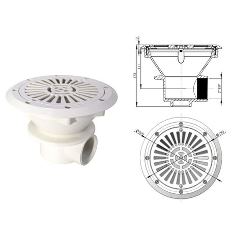 Siphon de sol Astral ABS avec couvercle Ø 230 mm